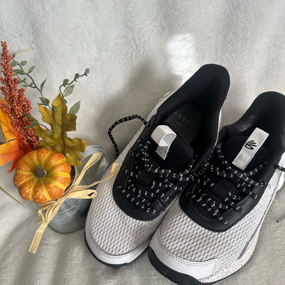 Under Armour Black and White Youth Sneakers